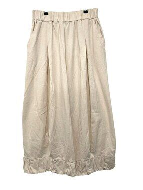 Free People Beach Flax Cream Cropped Wide Leg Pants Medium NWT